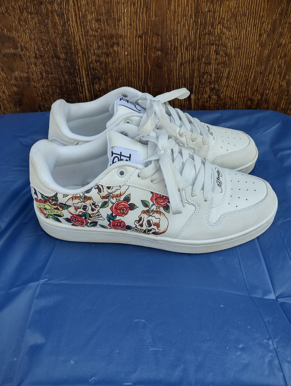 Ed Hardy White Court Sneakers Women's 11